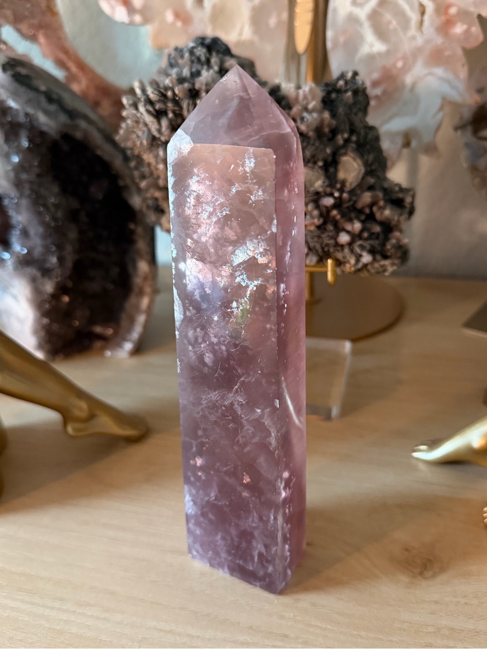 Gorgeous Purple Fluorite w/ Mica Natural Crystal Tower
